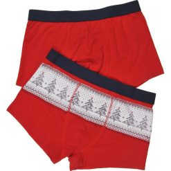 2 PACK BOKSERKI XMASS. Czerwone bokserki męskie Top Secret, z nadrukiem, z bawełny. W wyprzedaży za 19,99 zł.