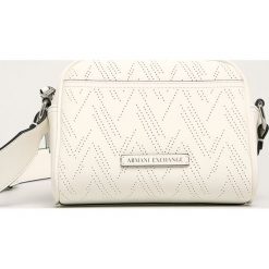Armani Exchange - Torebka. Białe listonoszki damskie Armani Exchange, w paski, z poliesteru, małe, bez dodatków. W wyprzedaży za 449,90 zł.