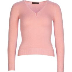 Sweter w kolorze jasnoróżowym. Różowe swetry damskie Cachemire and Co, s, bez wzorów, z kaszmiru, bez rękawów, bez kaptura. W wyprzedaży za 131,95 zł.