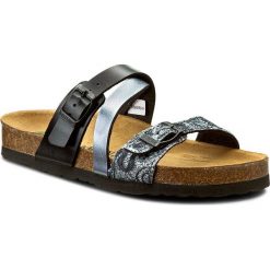 Klapki DR. BRINKMANN - 700990 Anthrazit/Multi 9. Szare klapki damskie marki Dr. Brinkmann, z aplikacjami, ze skóry, bez obcasa. Za 139,00 zł.