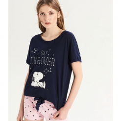 Dwuczęściowa piżama Snoopy - Granatowy. Niebieskie piżamy damskie Sinsay, l. Za 49,99 zł.