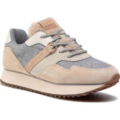 Sneakersy GANT - Bevinda 21533829 Beige/Gray/Khaki G101. Brązowe półbuty damskie GANT, bez wzorów, z zamszu, bez obcasa, na płaskiej podeszwie, bez zapięcia. Za 479,00 zł.