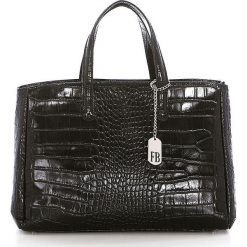 Torebki klasyczne damskie: Skórzana torebka w kolorze czarnym – 40 x 26 x 18 cm