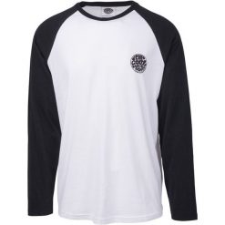Rip Curl T-Shirt Męski Original Raglan Ls Tee L Biały. Białe koszulki męskie Rip Curl, m, bez wzorów, bez kołnierzyka, długie. Za 167,00 zł.