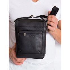 SKÓRZANA TORBA NA RAMIĘ Z PRZEGRÓDKAMI MARKI PIERRE ANDREUS 20672-NDM PA BLACK. Czarne torby męskie skórzane PIERRE ANDREUS, w paski, ze skóry, eleganckie. Za 254,90 zł.