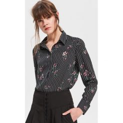 Koszula w paski - Czarny. Czarne koszule damskie marki Reserved, w paski, bez kołnierzyka, bez rękawów. Za 39,99 zł.