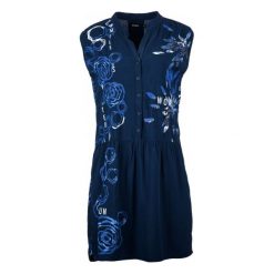 Sukienki: Desigual Sukienka Damska 36 Ciemny Niebieski