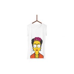Koszulka Frida Simpsons Damska. Białe koszulki damskie Failfake, s, bez wzorów, bez kołnierzyka, bez rękawów. Za 130,00 zł.