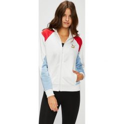 Puma - Bluza. Białe bluzy damskie z kieszeniami marki Puma, s, z elastanu, bez kaptura. W wyprzedaży za 219,90 zł.