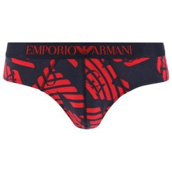 Slipy Emporio Armani 110814 0P506 67335. Niebieskie slipy męskie Emporio Armani, m, bez wzorów, z elastanu. W wyprzedaży za 129,00 zł.