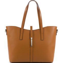 Torebki klasyczne damskie: Skórzana torebka w kolorze brązowym – 40 x 27 x 14 cm