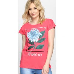 Bluzki damskie: Koralowy T-shirt Grand Theft Autumn