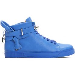 Niebieskie Trampki Patronum. Niebieskie buty sportowe męskie Born2be, z tkaniny, z paskami. Za 59,99 zł.