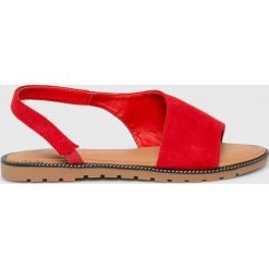 Answear - Sandały Abloom. Czerwone klapki damskie ANSWEAR, bez wzorów, z gumy, bez obcasa, na obcasie. W wyprzedaży za 49,90 zł.