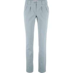 Spodnie chino ze stretchem bonprix srebrnoszary. Szare spodnie damskie bonprix, bez wzorów. Za 74,99 zł.