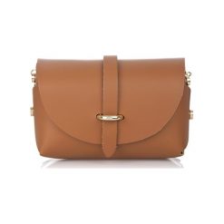 Kopertówki damskie: Skórzana kopertówka w kolorze jasnobrązowym – (S)20 x (W)11 x (G)9 cm
