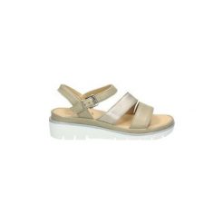 Sandały Relaxshoe Sandały niski klin skóry 528-008. Brązowe sandały damskie Relaxshoe, bez wzorów, ze skóry, na niskim obcasie, bez zapięcia. Za 282,45 zł.