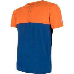 Sensor T-Shirt Męski Z Guzikami Merino Air Pt Pomarańczowo-Niebieski M. Brązowe odzież termoaktywna męska marki Sensor, m, z dzianiny. Za 215,00 zł.