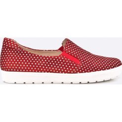 Caprice - Tenisówki. Czerwone trampki damskie slip on marki Caprice, ze skóry. W wyprzedaży za 179,90 zł.