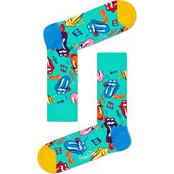 Happy Socks - Skarpetki Rolling Stones. Zielone skarpetki damskie z elastanu. W wyprzedaży za 47,90 zł.