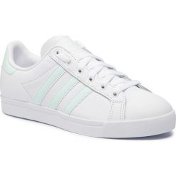 Buty adidas - Coast Star W EE8911 Ftwwht/Icemin/Ftwwht. Białe buty sportowe damskie Adidas, bez wzorów, ze skóry, retro, bez obcasa, na płaskiej podeszwie, bez zapięcia. W wyprzedaży za 229,00 zł.