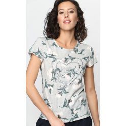 Szary T-shirt Text Me. Szare bluzki damskie Born2be, l. Za 39,99 zł.