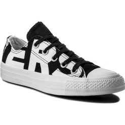 Trampki CONVERSE - Ctas Ox 159618C Black/White/White. Czarne półbuty damskie Converse, bez wzorów, z gumy, bez obcasa, na płaskiej podeszwie, bez zapięcia. W wyprzedaży za 199,00 zł.