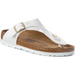 Japonki BIRKENSTOCK - Gizeh Bs 1005300 Patent White. Białe klapki damskie Birkenstock, bez wzorów, ze skóry ekologicznej, bez obcasa. Za 289,00 zł.