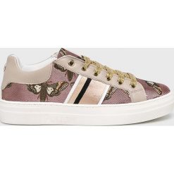 Pollini - Buty. Różowe buty sportowe damskie Pollini, z haftami, ze skóry, sportowe. W wyprzedaży za 539,90 zł.