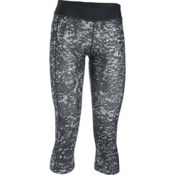 Spodnie dresowe damskie: Under Armour Spodnie damskie HeatGear Armour Printed Capri czarne r. S (1297906-010)