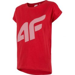 T-shirt damski TSD012 - czerwony. Czerwone t-shirty damskie 4f, bez wzorów, z bawełny, bez kołnierzyka. W wyprzedaży za 49,99 zł.