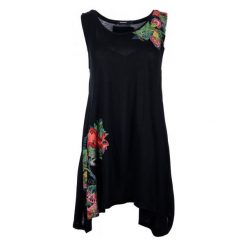 Desigual Desigual Top Damski S Czarny. Czarne topy damskie marki Desigual, s, z asymetrycznym kołnierzem. W wyprzedaży za 169,00 zł.
