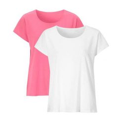 Cellbes Gładka dżersejowa bluzka z bawełny GOTS 2 Pack różowy biały female różowy/biały 46/48. Różowe bluzki damskie Cellbes, m, z bawełny, eleganckie. Za 109,00 zł.