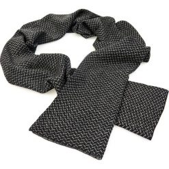 Wełniany czarno-szary szalik męski z domieszką kaszmiru W2. Szare szaliki męskie Adam Collection - Krawaty i dodatki, bez wzorów, z wiskozy. W wyprzedaży za 99,00 zł.