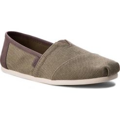 Półbuty TOMS - Classic 10009900 Olive Washed Canvas/Trim. Zielone półbuty męskie marki Toms, na co dzień, bez wzorów, ze skóry ekologicznej, klasyczne, bez zapięcia. Za 219,00 zł.