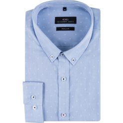 Koszula SIMONE KDNR000157. Niebieskie koszule męskie marki Giacomo Conti, na zimę, m, bez wzorów, z bawełny, eleganckie, button down, z długim rękawem. Za 169,00 zł.