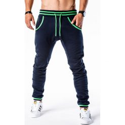 SPODNIE MĘSKIE DRESOWE P428 - GRANATOWE. Niebieskie spodnie dresowe męskie Ombre Clothing, z bawełny. Za 49,00 zł.