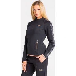 BLUZA EA7 Emporio Armani. Czarne bluzy damskie xl, z nadrukiem, z elastanu. Za 317,40 zł.