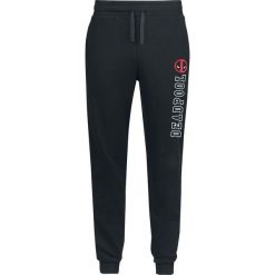 Deadpool Logo Spodnie dresowe czarny. Czarne spodnie dresowe męskie marki Deadpool, z nadrukiem, z dresówki. Za 99,90 zł.