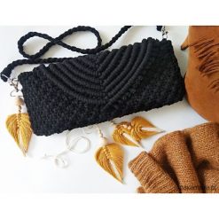 Makramowa torebka ze sznurka Boho/ kopertówka. Kopertówki damskie Pakamera, bez wzorów, boho, na ramię, bez dodatków. Za 140,00 zł.