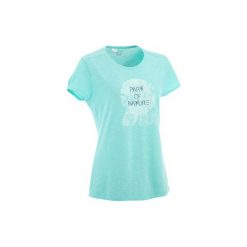 Koszulka turystyczna NH500 damska. Niebieskie t-shirty damskie marki QUECHUA, xl, z bawełny. Za 29,99 zł.
