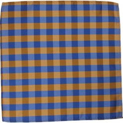 Elegancka, Męska Poszetka - ALTIES - Krata POSZALTTANIA0102. Żółte poszetki męskie Alties, bez wzorów, z materiału, eleganckie. Za 16,90 zł.