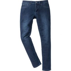 Spodnie męskie: Dżinsy ze stretchem Skinny Fit Straight z poliestrem z recyclingu bonprix ciemnoniebieski "stone used"
