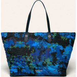Desigual - Torebka. Niebieskie torby damskie na zakupy Desigual, bez wzorów, z poliesteru, na ramię, duże, bez dodatków. W wyprzedaży za 199,90 zł.