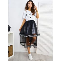 Sukienka Amour Kolor Biel ONESIZE. Sukienki damskie LIGARI, uniwersalny, bez wzorów, z bawełny, bez kołnierzyka, bez rękawów. Za 129,99 zł.