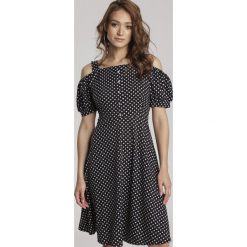 Czarna Sukienka Ialea. Czarne sukienki damskie Renee, xl, bez wzorów, bez kołnierzyka, bez rękawów, midi. Za 89,99 zł.