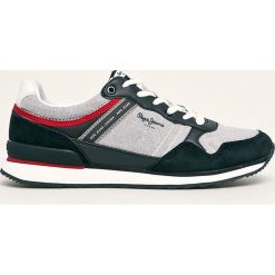 Pepe Jeans - Buty Cross 4 Chambray. Niebieskie sneakersy męskie Pepe Jeans, z okrągłym noskiem, na sznurówki. Za 319,90 zł.