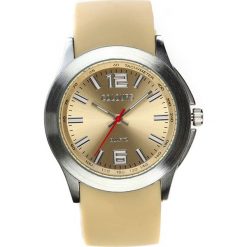 Zegarek kwarcowy w kolorze żółto-srebrnym. Żółte, analogowe zegarki damskie Metropolitan, Smithfield, Crystal Deluxe & Co., srebrne. W wyprzedaży za 56,95 zł.