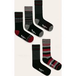 Pepe Jeans - Skarpety Paget (5 pack). Czarne skarpetki męskie Pepe Jeans, bez wzorów, z elastanu. W wyprzedaży za 79,90 zł.