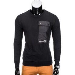 Bejsbolówki męskie: BLUZA MĘSKA BEZ KAPTURA B728 – CZARNA